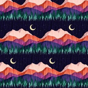Moonlit Mountainscape - 6.85" stripe
