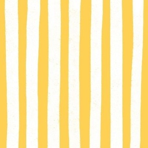 Hand painted stripes, yellow and white