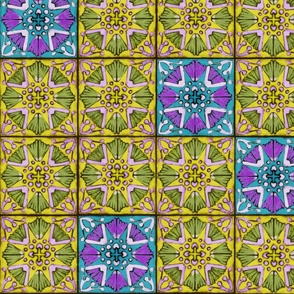 Retro kitchen tile green_lavender