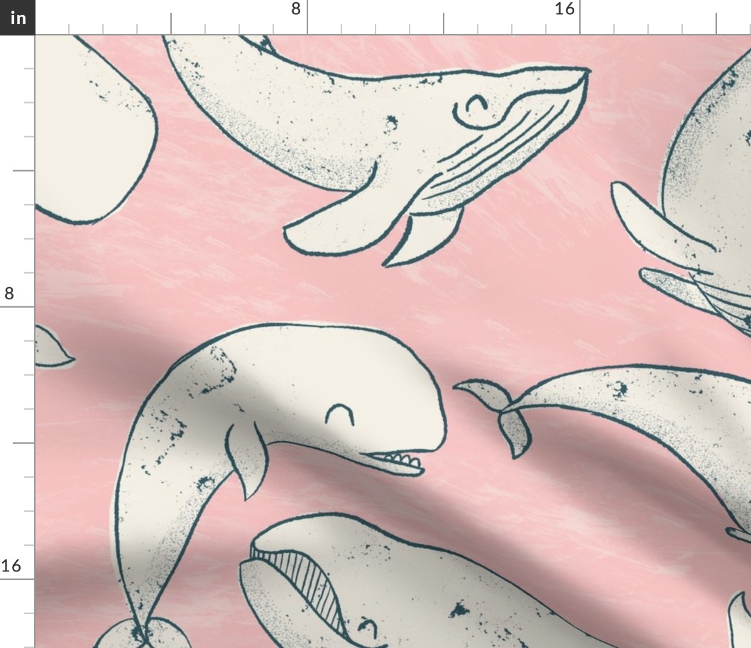 Jumbo // Frolicking Whales // Pink 