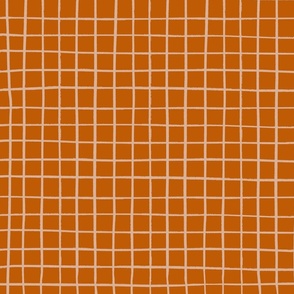 Chequered pattern, dusty orange, boho