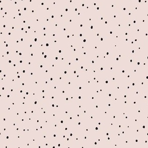 Small dots, black on pink, delicate pattern