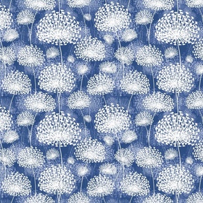 vintage Dandelions white blue25