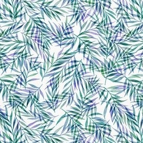 Blue Green Ferns Tile