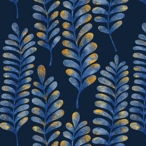 Metallic Ferns blue