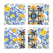 Portuguese tiles,blue tiles,Sicilian,majolica ,lemons,citrus 