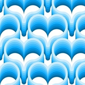 Gradient Hearts - Blue on White