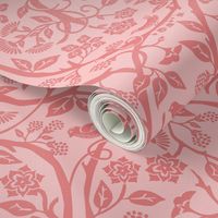 Monochromatic and Victorian style botanical pattern - pink ,coral , light pink