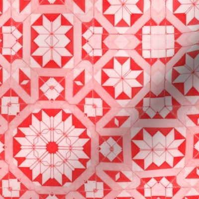 Moroccan tile pattern in red