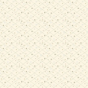 Plaid geometric on beige with stars. Diagonal check plaid