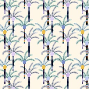 Colorful palms trees. Summer pattern. Bright palm print