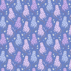 Cool leopards. Wild cats in lavender color palette