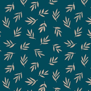 Leafy pattern, hand drawn leaves, delicate