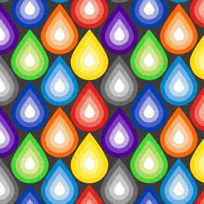 Minimalistic Rainbow Raindrops - small - rainbows, rainbow colors, pride