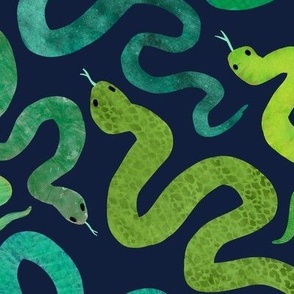 painted snakes - green - large scale