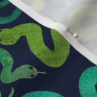 painted snakes - green - medium large scale