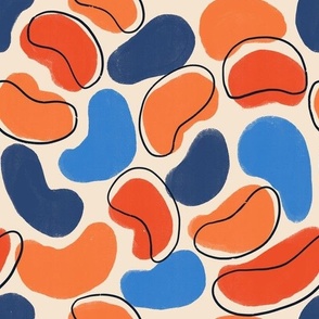 Colorful organic shapes, abstract pattern