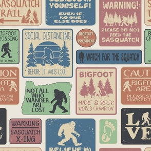 warning bigfoot crossing - large