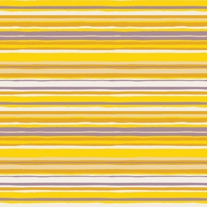 Playful Stripes in Yellow and Lavender - Medium
