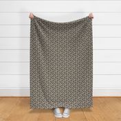 Tiny Trotting black tailed Cocker Spaniels and paw prints - faux linen