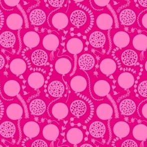 S - Pink Party Balloons – Magenta Confetti Birthday Celebration