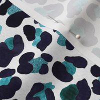 Watercolor Animal Print with Metallic Accents | Teal Black