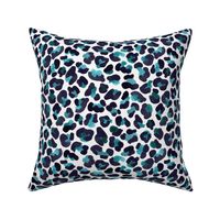 Watercolor Animal Print with Metallic Accents | Teal Black