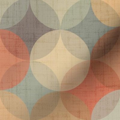 Retro Geometric Warm Beige Rust Large Scale