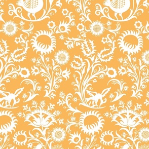 Dutch Paisley - Amber Yellow