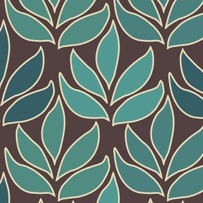 Leaf Texture Fabric new crop bluegreen minagreen brown 1b medium