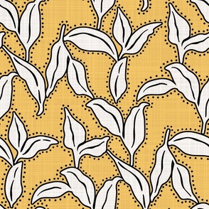 Batik Leaves - Amber Yellow