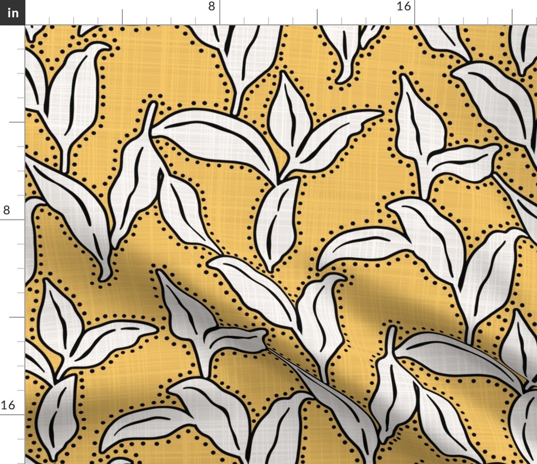Batik Leaves - Amber Yellow