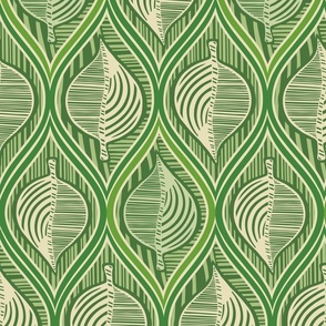 Mod Leaf Ogee (Green) - Medium