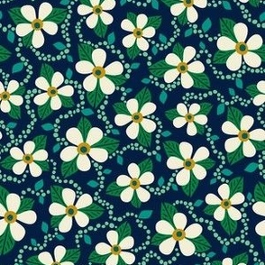 Leila Passionvine Hawaiian Floral (Blue Green Yellow) - Small