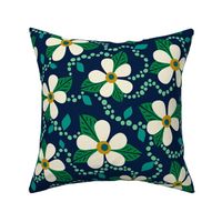 Leila Passionvine Hawaiian Floral (Blue Green Yellow) - Large