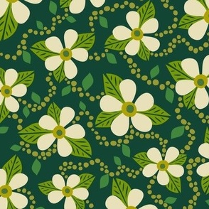 Leila Passionvine Hawaiian Floral (Mossy Green) - Medium