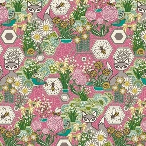 Francesca's Spring Meadow (Pink Grey) - Small