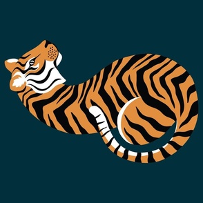 Year Of The Tiger Illustration Tea Towel
