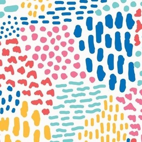 Large Abstract Colorful Dots and Dashes