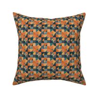 Bauhaus Mid-Century // Small Scale // Mid-Centuary style // Geometric Shapes Lines // Orange Navy Blue Yellow Background