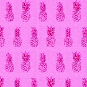 vintage sketchy tropical pineapple toile de jouy - neon pink