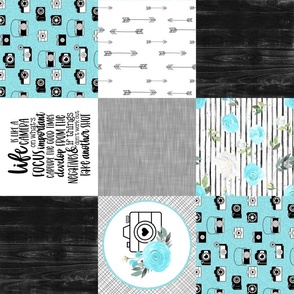 Photography//Turquoise - Wholecloth Cheater Quilt - Rotated 