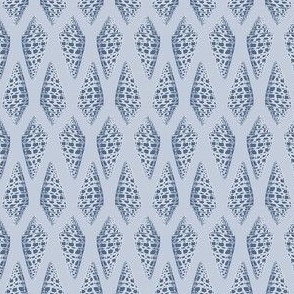 small checkered seashellss - soft slate blue