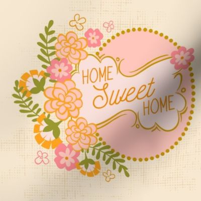 PhotoTile -Flower Frame Home Sweet Home -8 x 8 Test Swatch