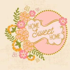 PhotoTile -Flower Frame Home Sweet Home -8 x 8 Test Swatch
