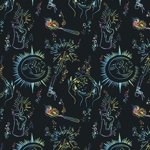 Black Magic Fabric, Wallpaper and Home Decor | Spoonflower