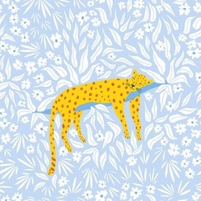 sleeping leopard yellow