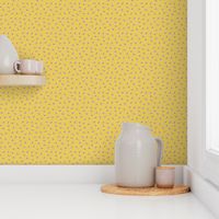 Cute minimalist butterflies flying all over on mustard background - small repeat