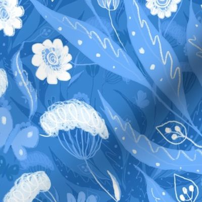 blue magical garden damask by rysunki_malunki