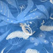 blue magical garden damask by rysunki_malunki